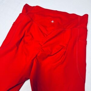 Halara‎ Red Scrunch Butt High Waisted Tummy Control Leggings with Pockets *READ*